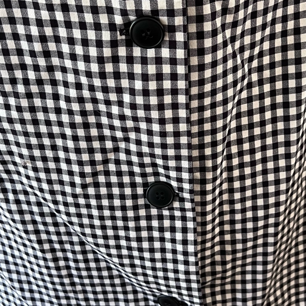 TOPSHOP BLACK AND WHITE GINGHAM CHECKERED COAT/JACKET OR DRESS SZ 12 NWT - Picture 7 of 11